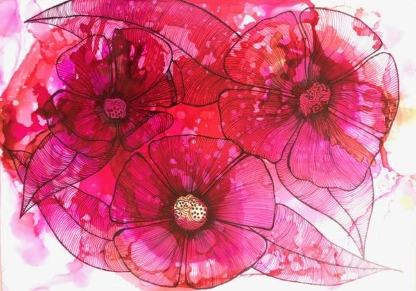Flamingo Magenta Poppy Red  SOLD ❤️