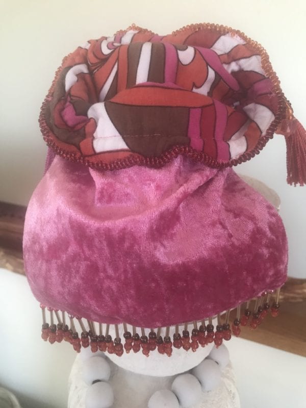 Pink Beaded Drawstring Bag  SOLD ❤️