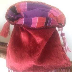 Red Beaded Drawstring Bag  SOLD ❤️